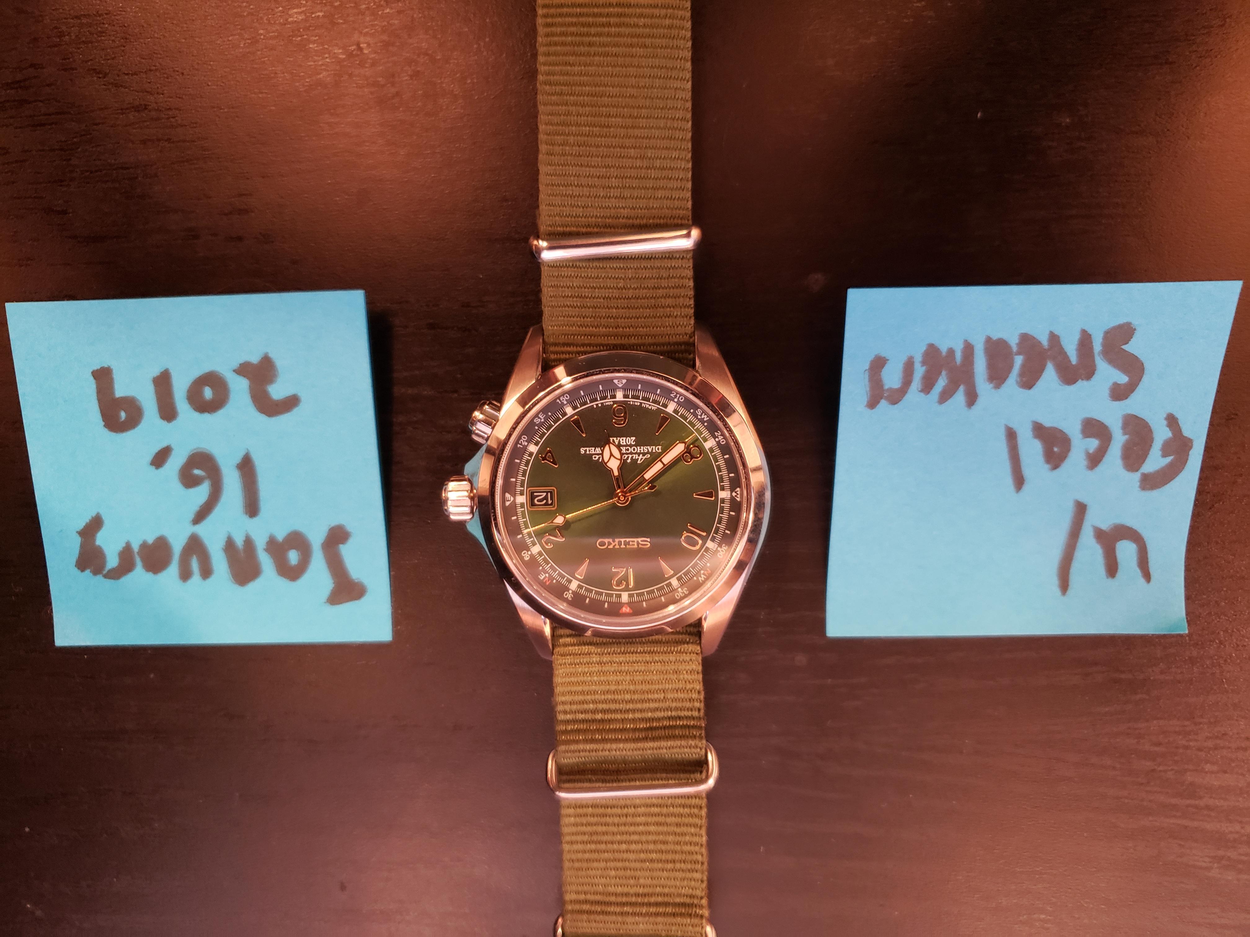 WTS Seiko Alpinist on Olive Green NATO WatchCharts