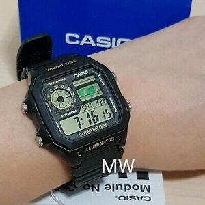 Casio Ae10 Ae10wh World Time Illuminator Digital Rubber Watch Ae 10wh 1b Watchcharts