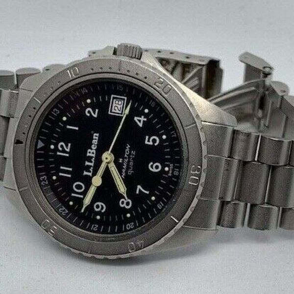 Vintage L.L. Bean HAMILTON Quartz 9399 Field/Diver 20 ATM