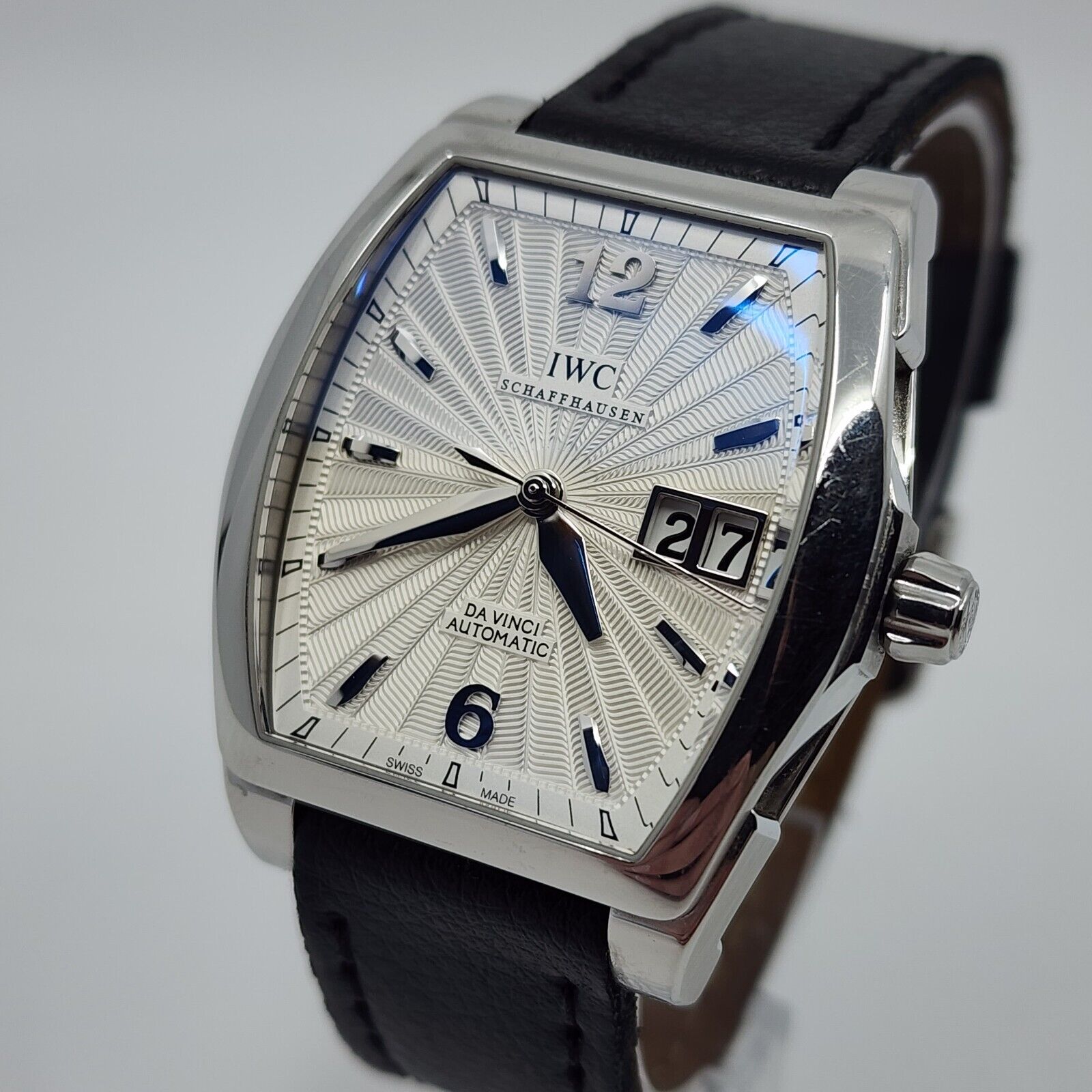 IWC DA VINCI BIG DATE IW452314 GUILLOCHE SILVER TONNEAU