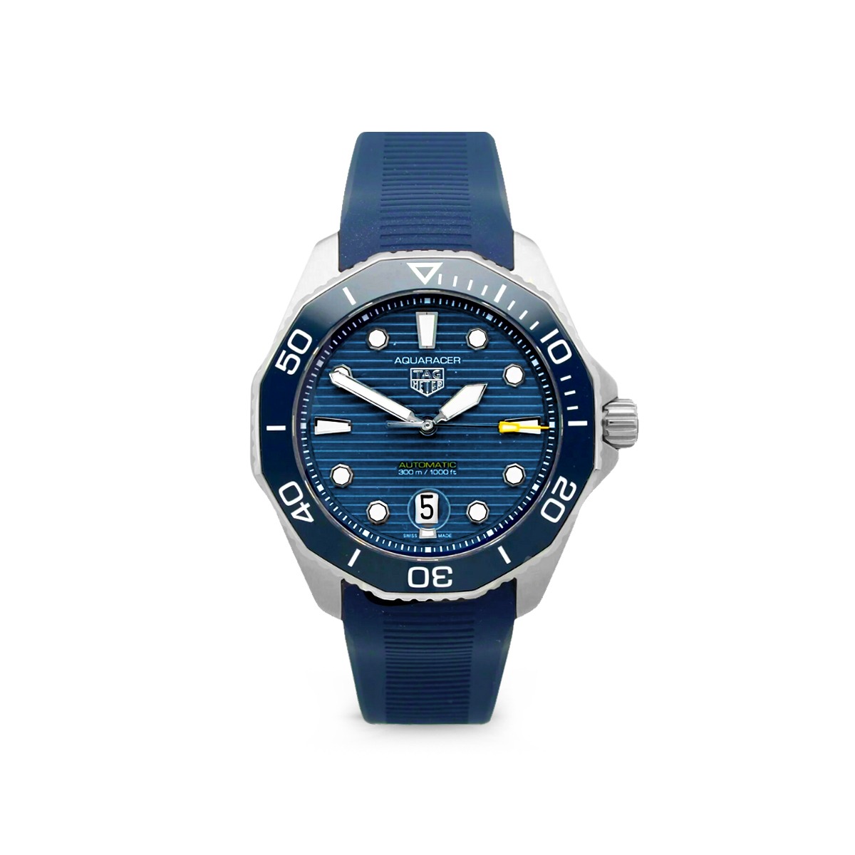 Tag heuer aquaracer calibre 5 blue rubber discount strap