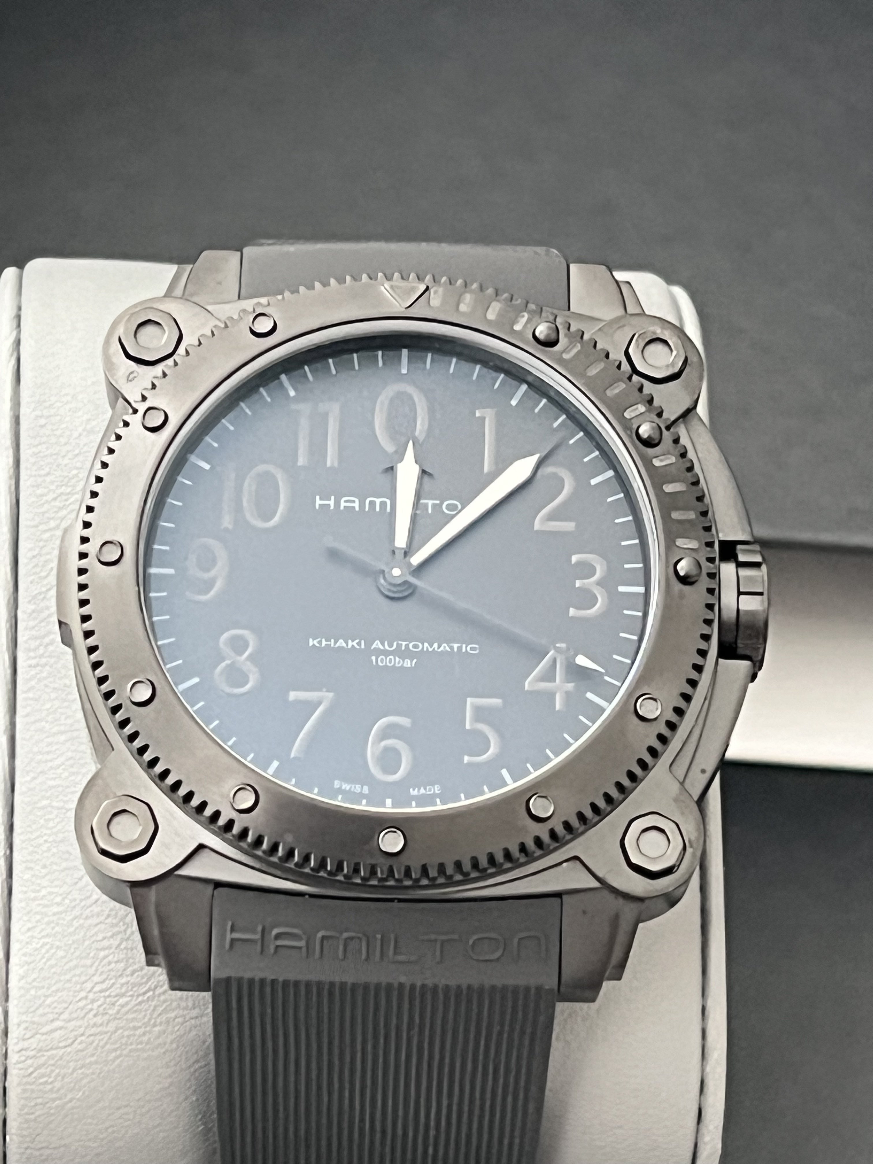 Hamilton Khaki Navy BELOWZERO Auto Titanium Black Watch H78505330 ...