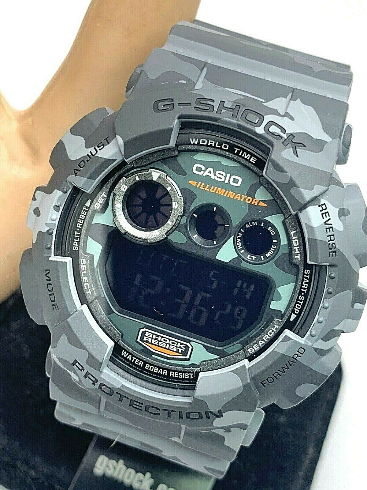 Bøje transfusion En smule Casio 3427 G-Shock Men's Watch GD120CM-8 Digital Gray Camouflage Resin  Strap | WatchCharts