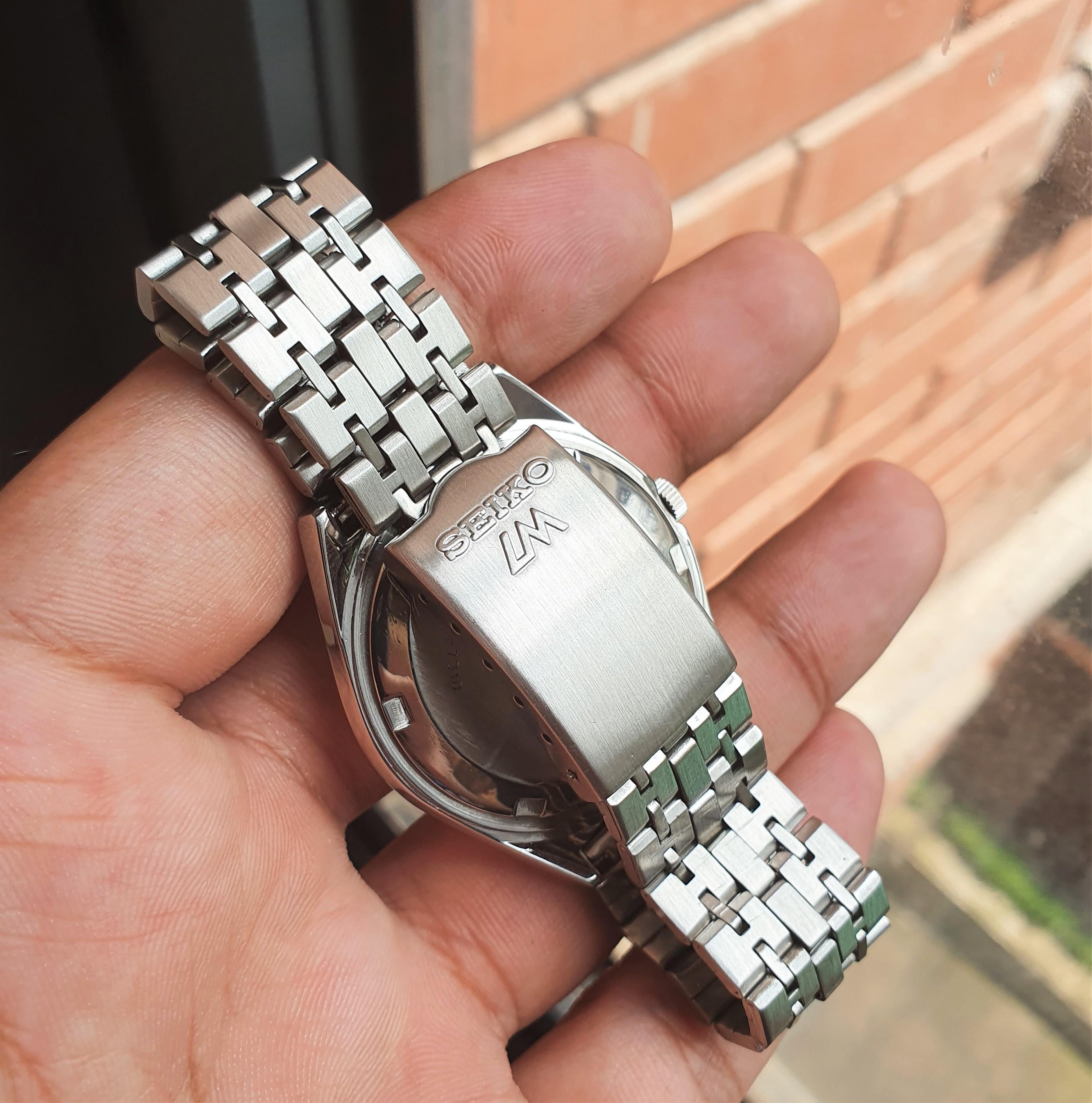 日本の世界遺産　四季の輝き WTS] Seiko Lord Matic Blue Linen Dial Year-1974 Vintage Watch $379