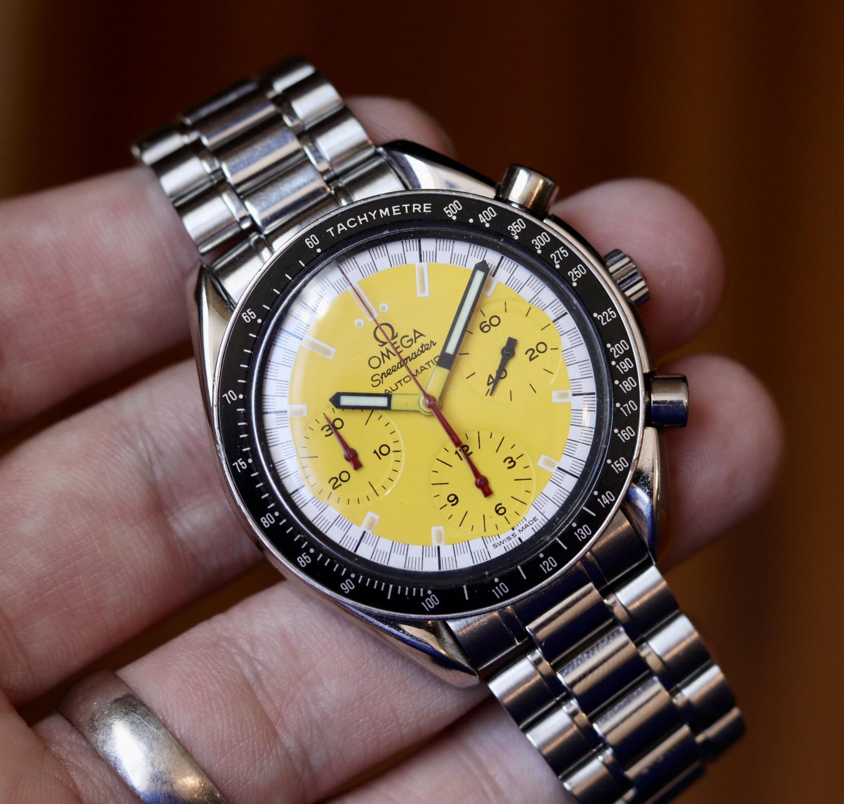 WTS Yellow Omega Speedmaster Reduced Schumacher 3510.12 WatchCharts