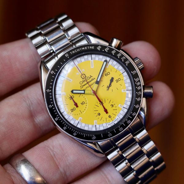 omega speedmaster schumacher yellow