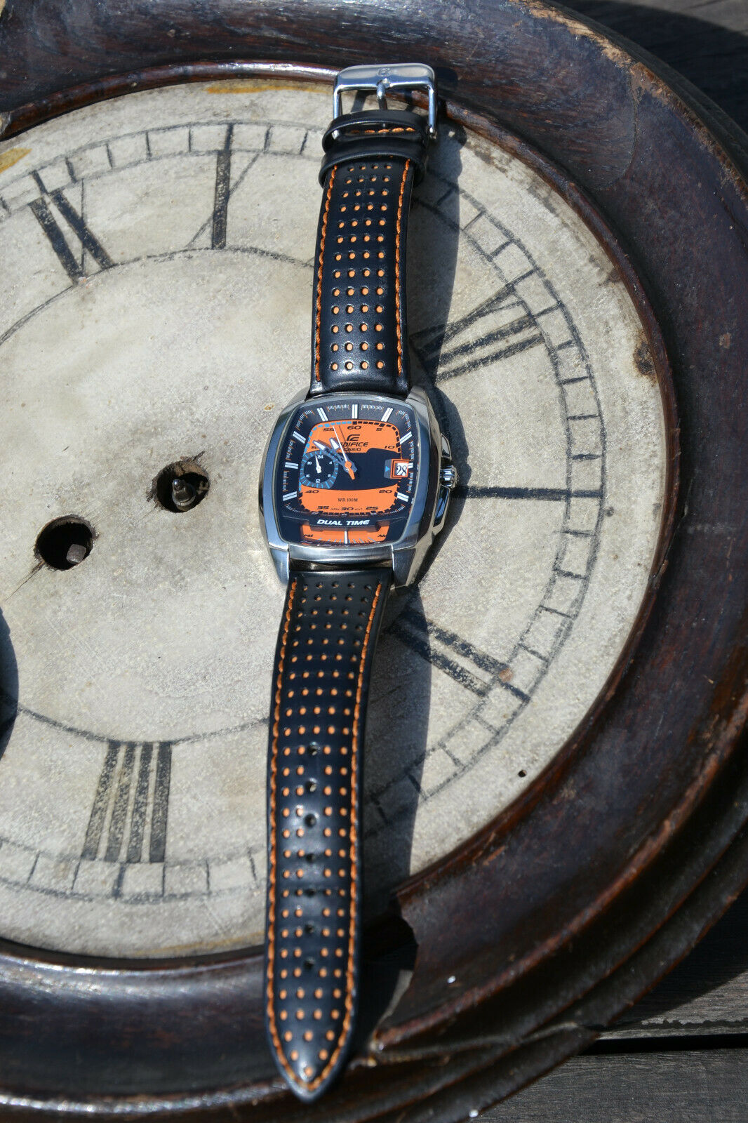 Casio Edifice World Time watch EF-321 orange - only slightly used