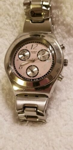 Swatch Irony Swiss Pink Face Stainless Steel womans Watch