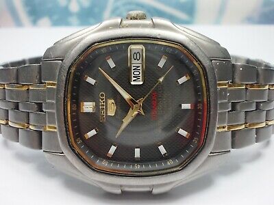 SEIKO 5 SUPERIOR TITANIUM DAY DATE AUTOMATIC MENS WATCH 7S36 5030