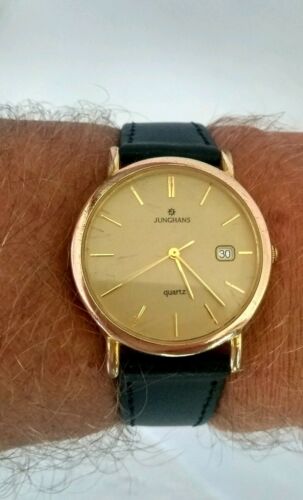 Gents Vintage gold plated Junghans Watch 41 7355 3ATM in good