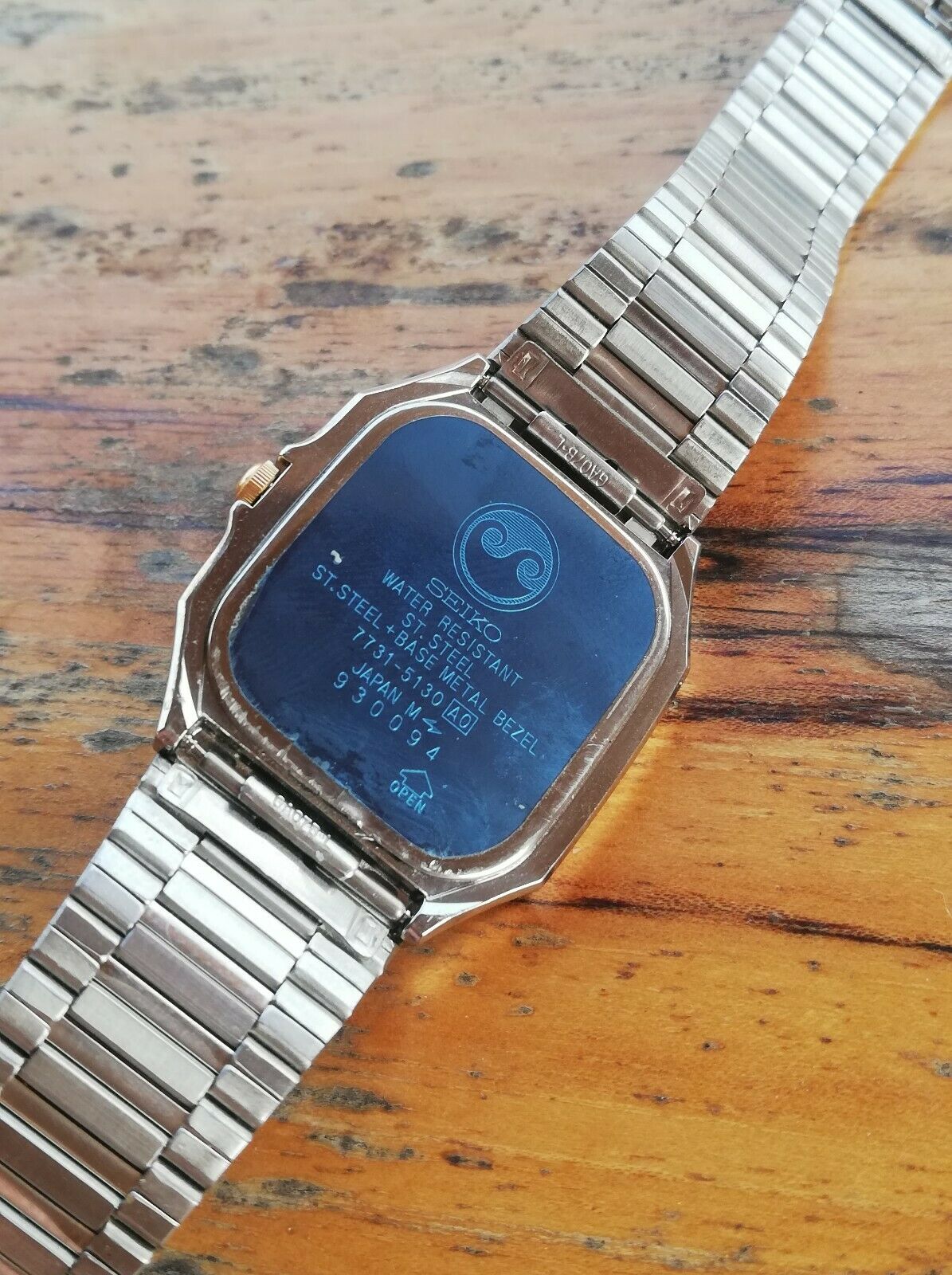 Seiko Chronos Quartz JDM 7731 5130 Kanji JDM March 1989 Textured