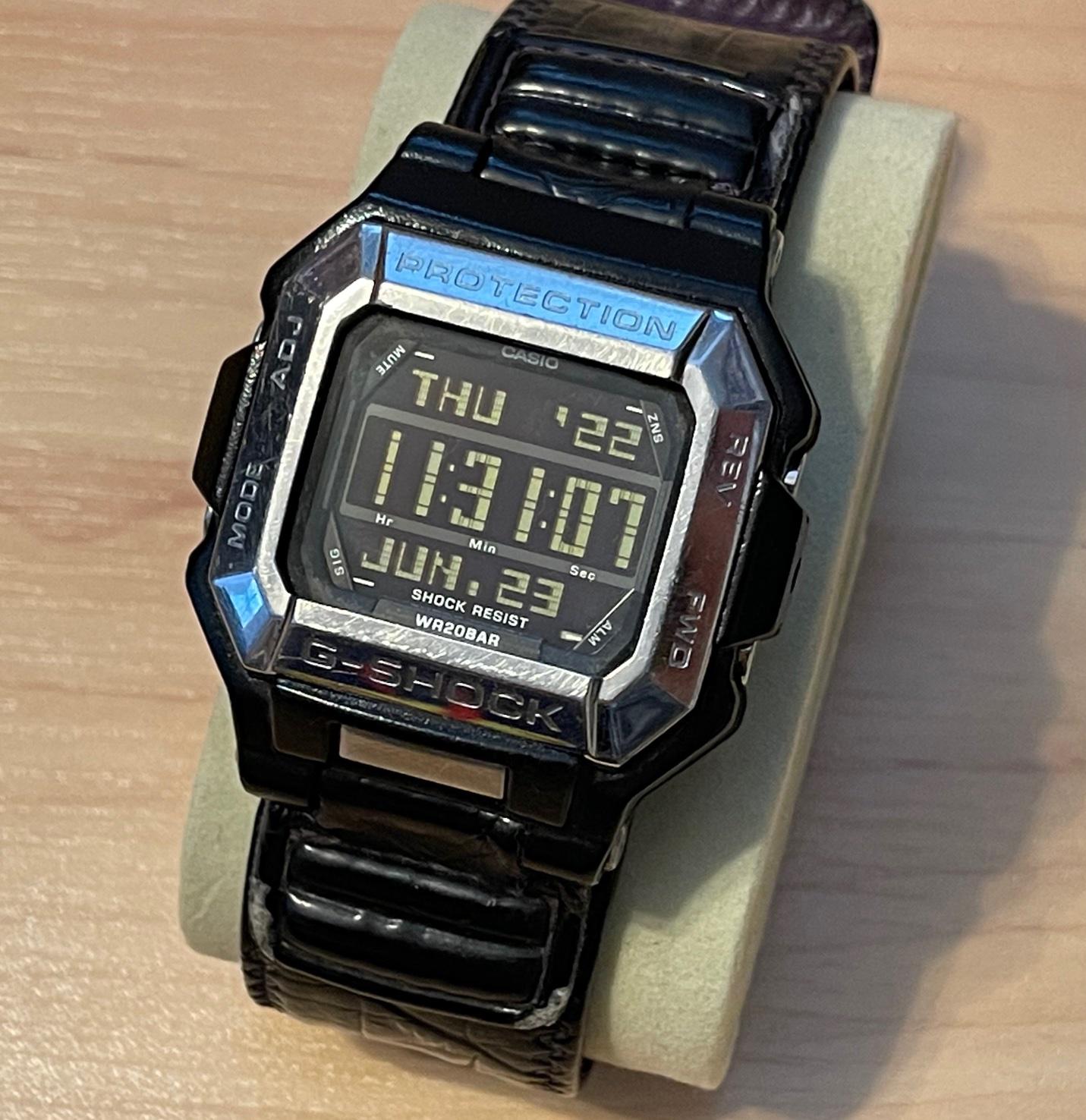 G shock with leather on sale band