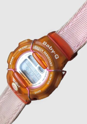 Vintage Casio Baby G Shock Reef Watch Women's BG-160 Jelly Orange