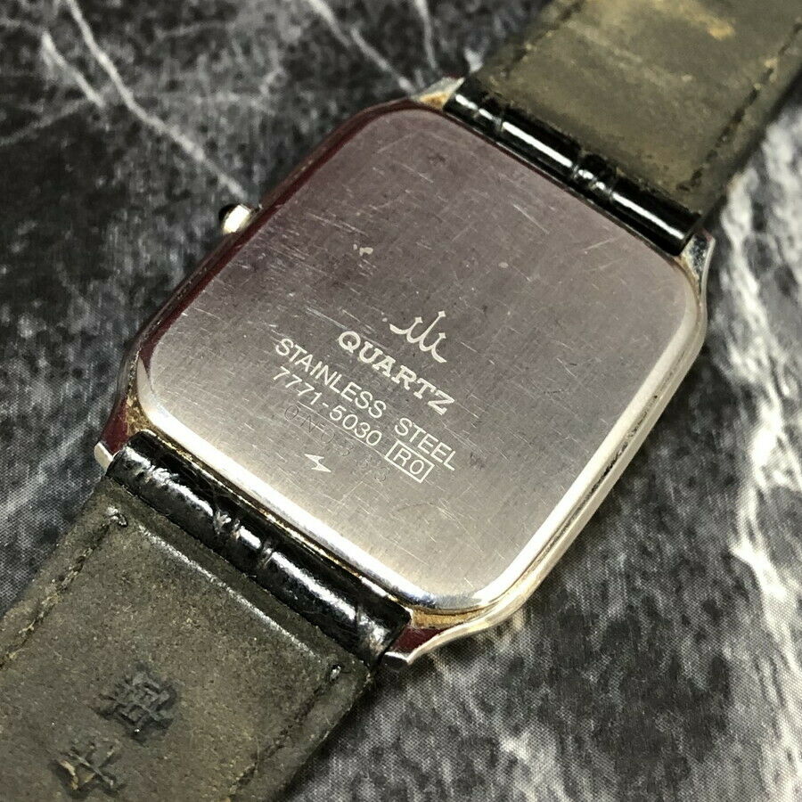 Seiko Credor 7771-5030 Square Silver Men's Watch Vintage