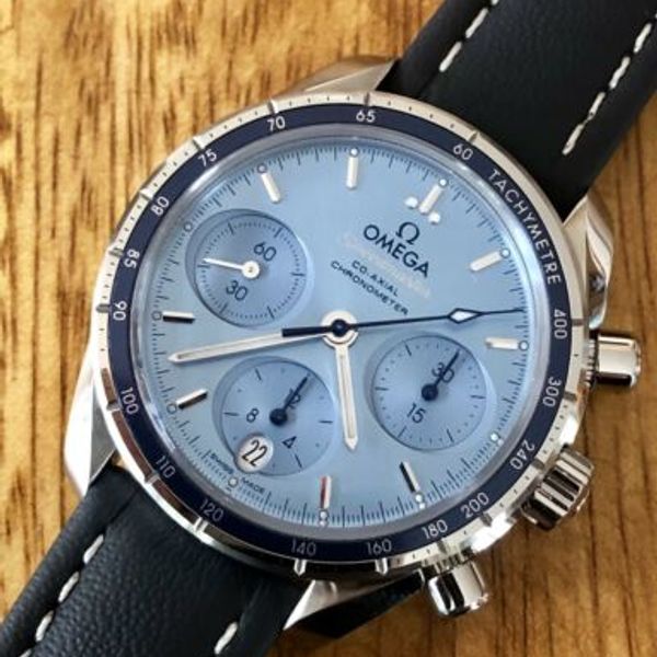 Omega Speedmaster Chronograph Ice Blue Dial Men's Automatic CoAxial 38 ...