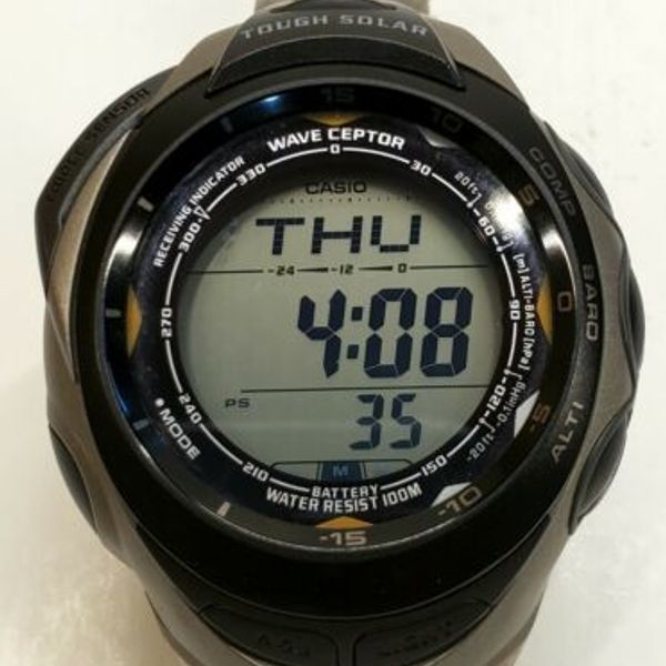 Rare Casio PAW-1200T ProTrek Pathfinder Digital Titanium Watch Solar ...