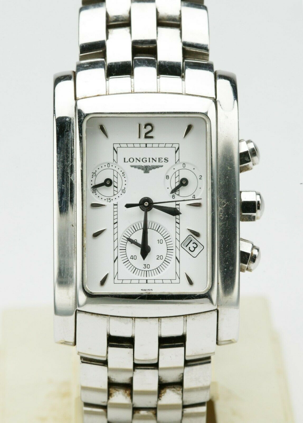 LONGINES Dolce Vita Chronograph L5.656.4 Quartz Men s White Face Rectangle Watch WatchCharts Marketplace