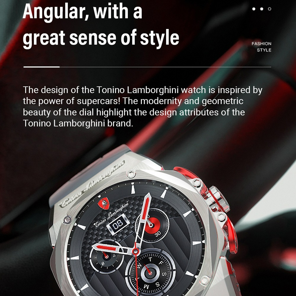 TONINO LAMBORGHINI Luxury TL66 Power SmartWatch: AMOLED, 3ATM