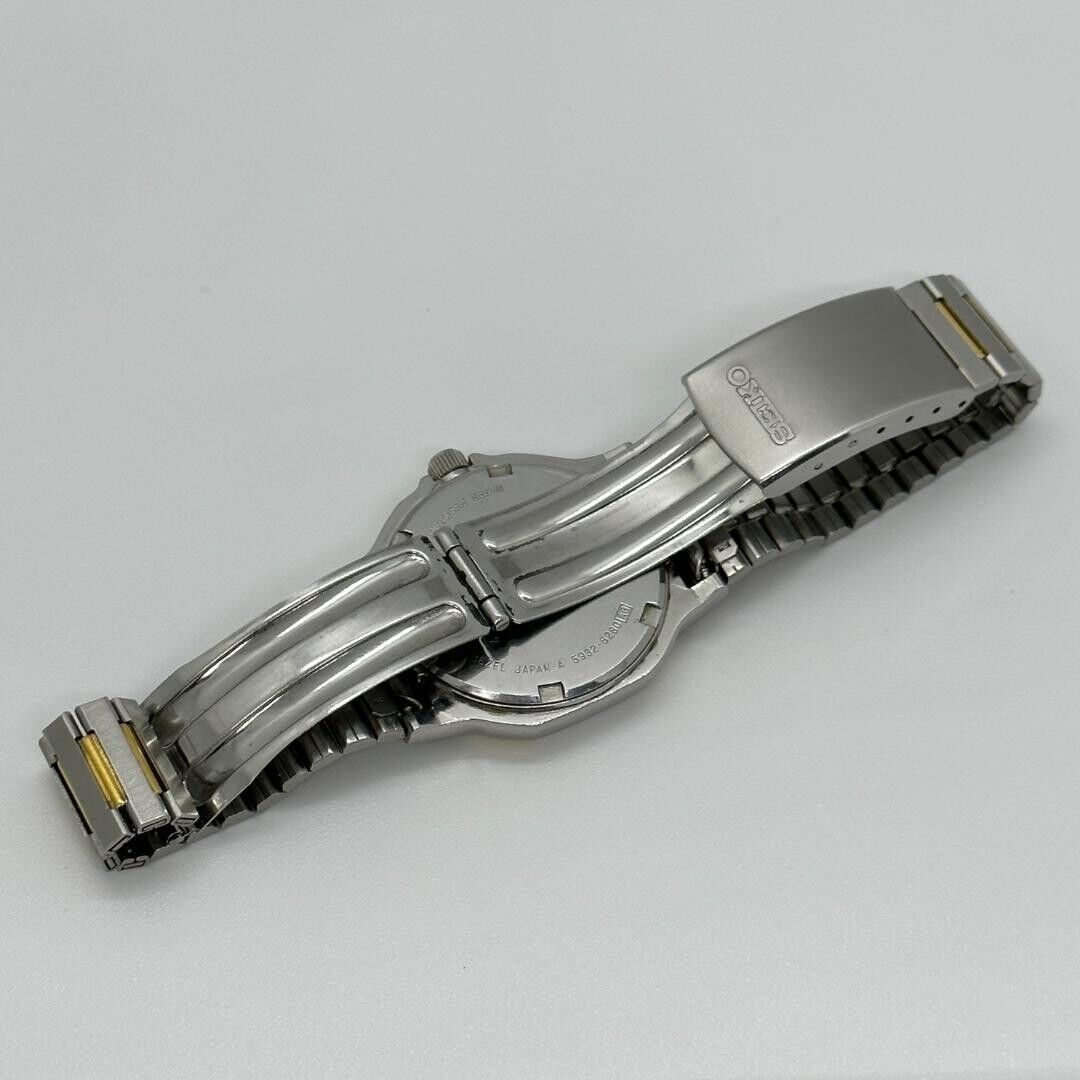 銀杯　シルバー Seiko SilverWave 5932-5280 Men's Watch Quartz Rare Vintage USED