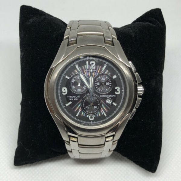 Citizen H500-S063477 Watch Eco-Drive Chronograph Rare Titanium