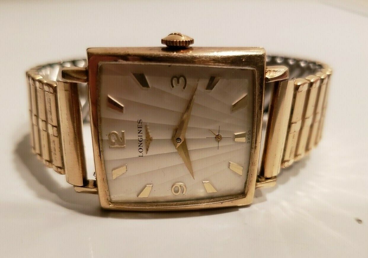 Antique LONGINES 10k Gold Filled Bezel Stretch Band Ladies Wrist