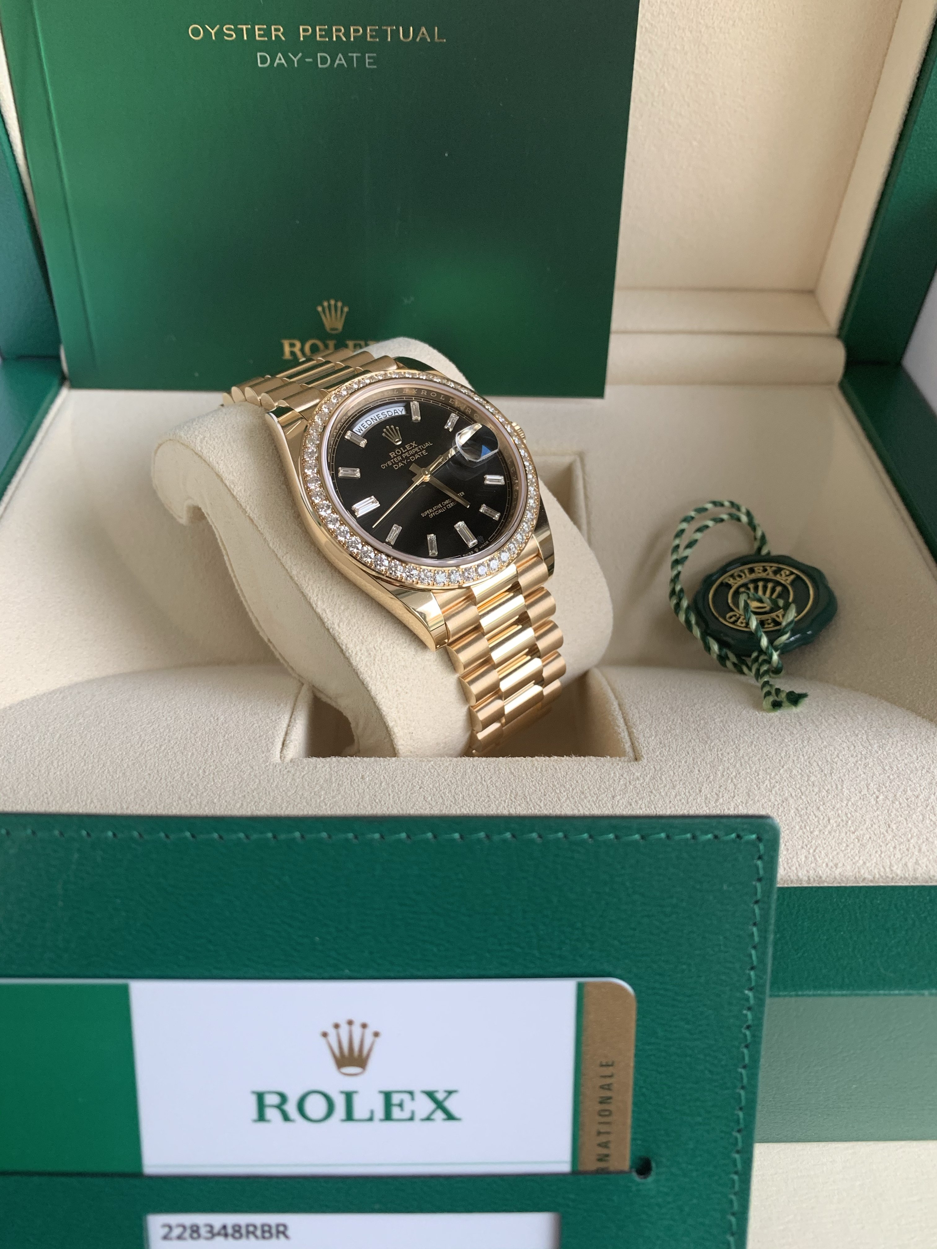 FS Rolex 228348RBR daydate 40 factory diamond dial bezel