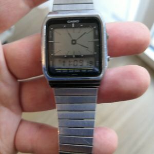 稼働 CASIO AE-70 187 液晶アナログ デジタル腕時計 Casio AE-70 rare module 187 with light, good condition,digital