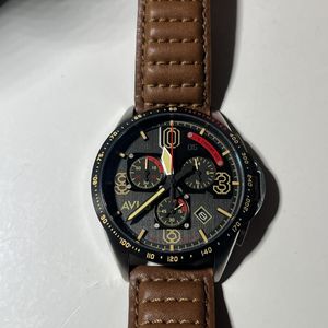 AVI8 Orologio Uomo P-51 Mustang Blakeslee, AV-4077-02, Cassa Acciaio 43mm, Quadrante Nero, Cinturino Pelle Vitello, Quarzo, 50m