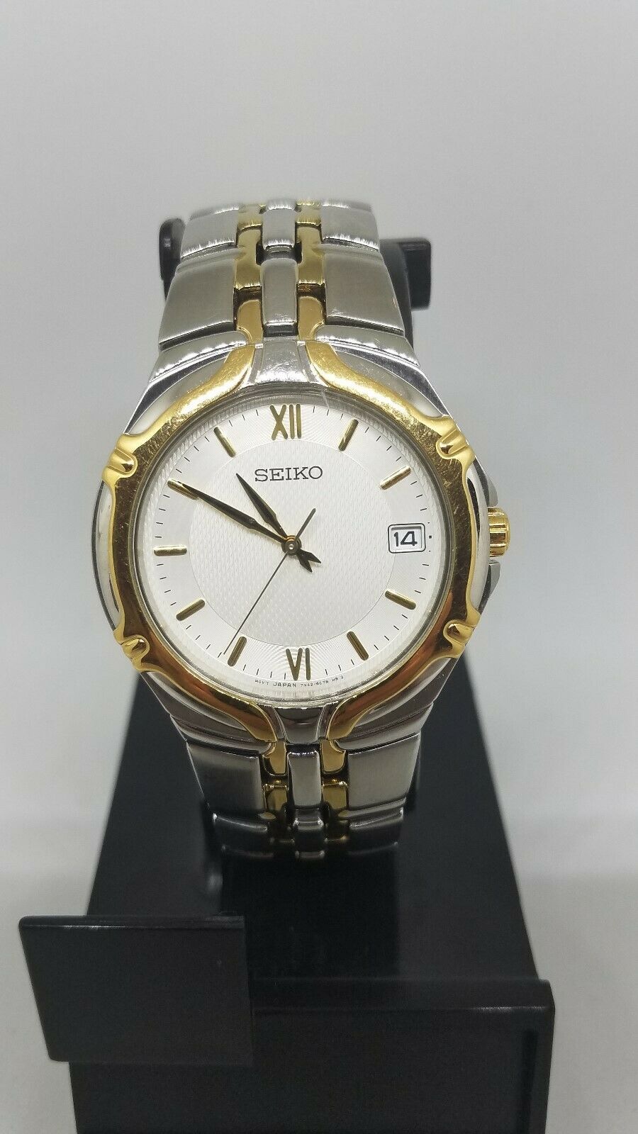 SEIKO 7N42-6C10 MEN'S TWO TONE GOLD SILVER STAINLESS STEEL WATCH |  WatchCharts