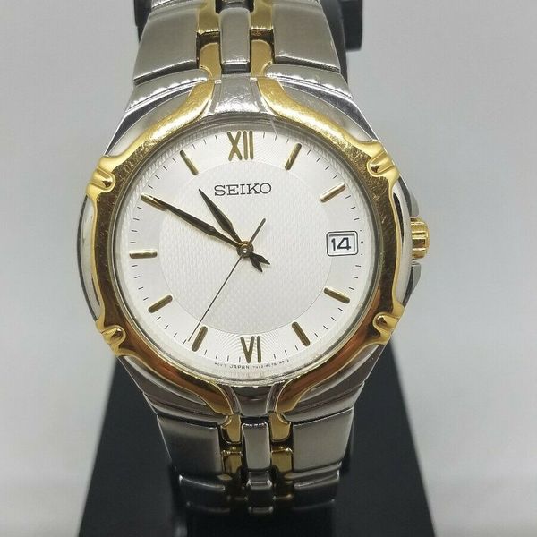 SEIKO 7N42-6C10 MEN'S TWO TONE GOLD SILVER STAINLESS STEEL WATCH |  WatchCharts