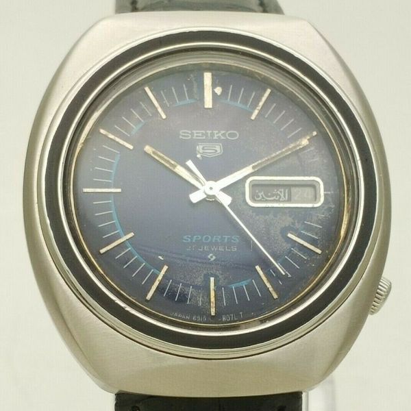 Vintage Seiko 5 Sports 6319-8070 Japan 21J Automatic Day Date St Steel ...