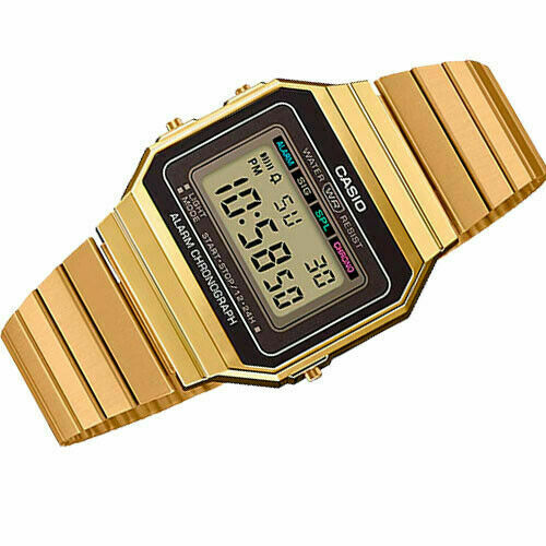 Casio Vintage A700 From Women Men Gold Watch Strap Milanese Steel Digital  Alarm