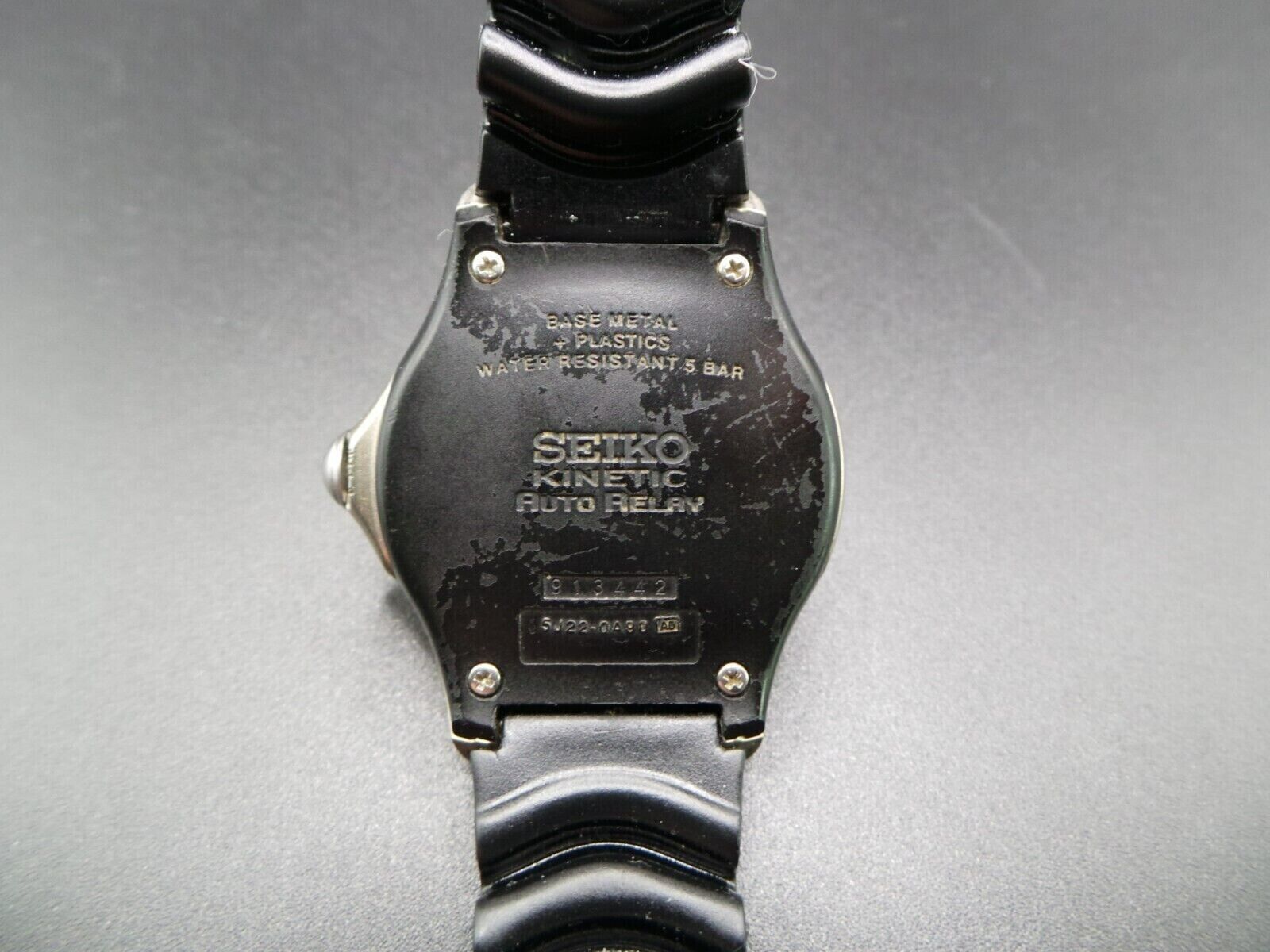 SEIKO Kinetic Auto Relay 5J22-0A90 WR50M Mens Watch WR50M c 