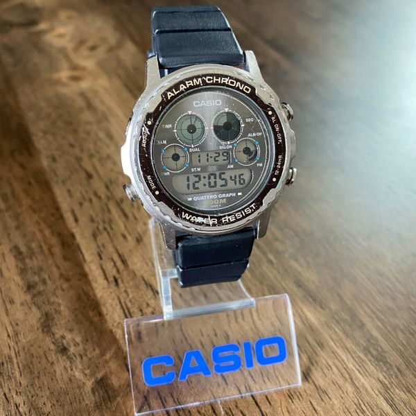 RARE Vintage 1990 Casio DW-7300 Quatro Graph Diver Watch Made in