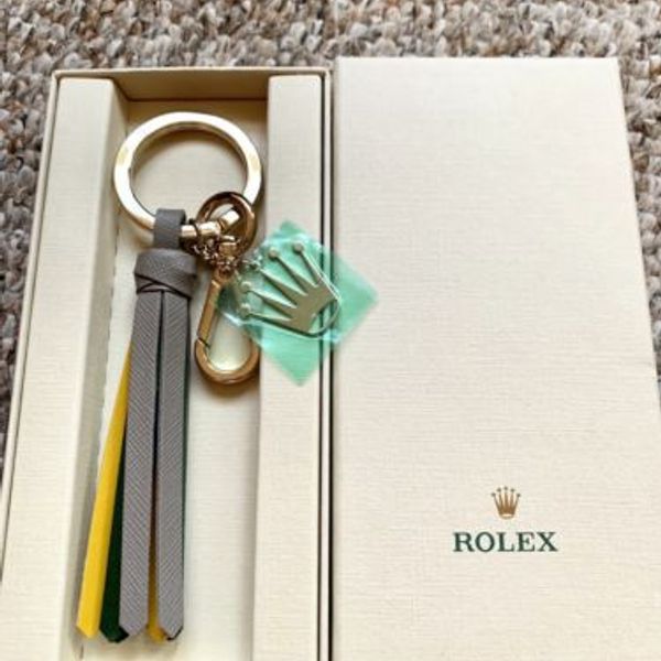 Rolex keychain novelty Silver crown logo 3D Pink Green or