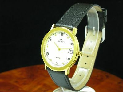 Junghans Gold Mantel Edelstahl Herrenuhr mit Datum Ref 41 7507