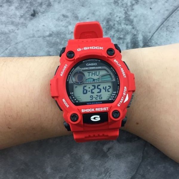 Casio G Shock G 7900a 4dr G 7900a 4d G 7900a 4 G 7900 Low Temperature Moon Data Tide Graph Red