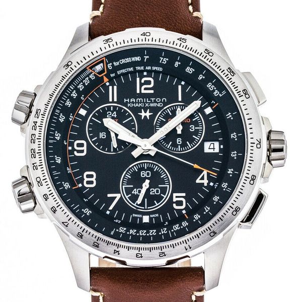 Hamilton Khaki Aviation X-Wind GMT Chrono Quartz Black (H77912535 ...