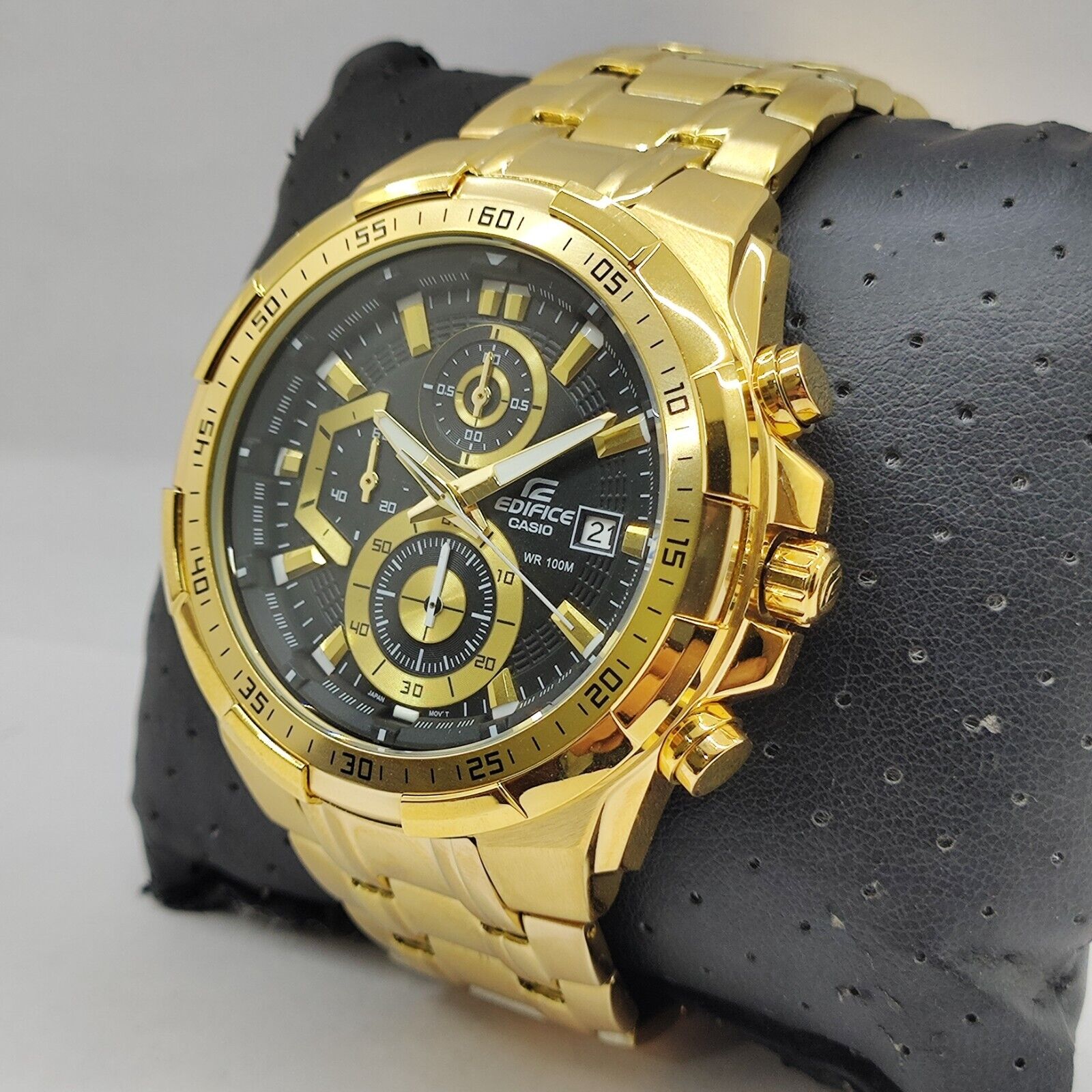 Casio Edifice Chronograph EFR 539SG 1AVUD Black Dial Gold Plated Watch For Men WatchCharts Marketplace