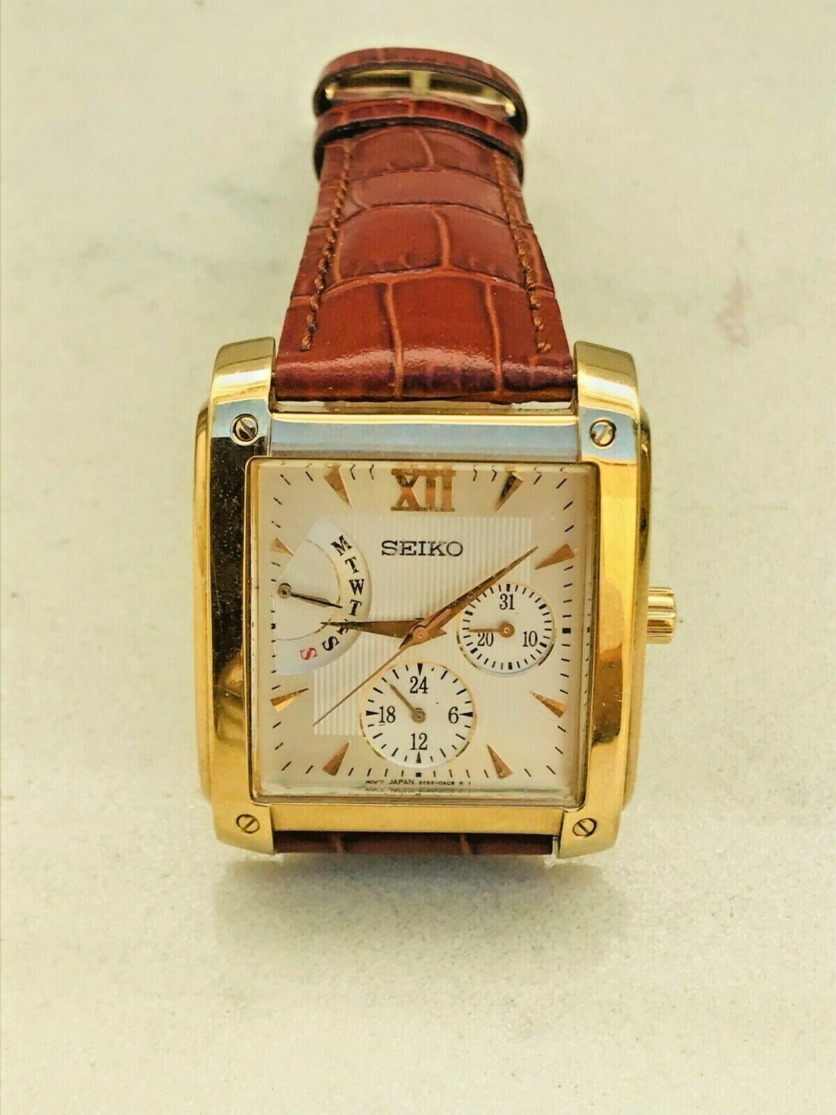 Seiko 5Y66-0AC0 Retrograde Multi Pointer Gold-Plated Men's Quartz Watch |  WatchCharts