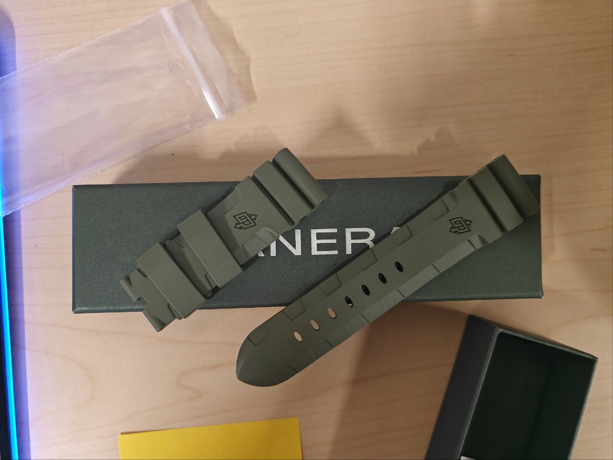 WTS Panerai OEM Green Rubber Strap 24x22mm Standard Size