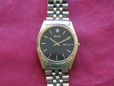 Seiko Vintage 7N43 8119 Quartz Gold-Tone Day/Date Wrist Watch 