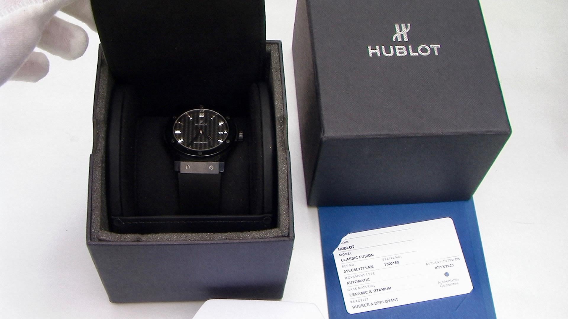  Hublot Classic Fusion Black Magic Automatic Men's Watch  511.cm.1771.RX : Clothing, Shoes & Jewelry