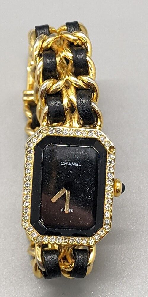 1987 CHANEL Premier Gold Plated & Leather Strap Wristwatch - X.N.