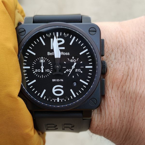 [WTS] Bell & Ross 03-94 Chronograph Black Carbon + extra straps ...