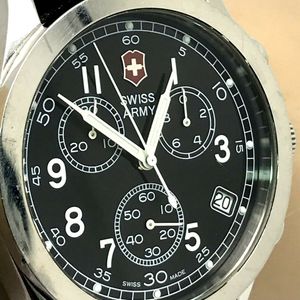 Victorinox Swiss Army Men's Watch Black Dial Leather Band 24071 No