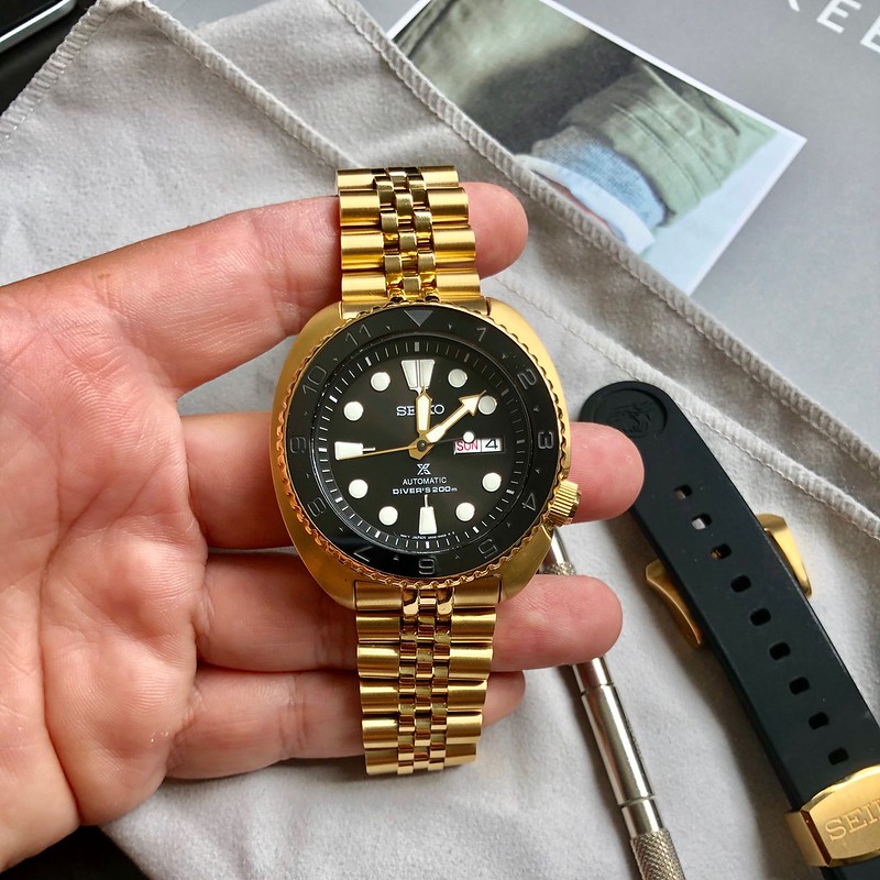 gold seiko turtle