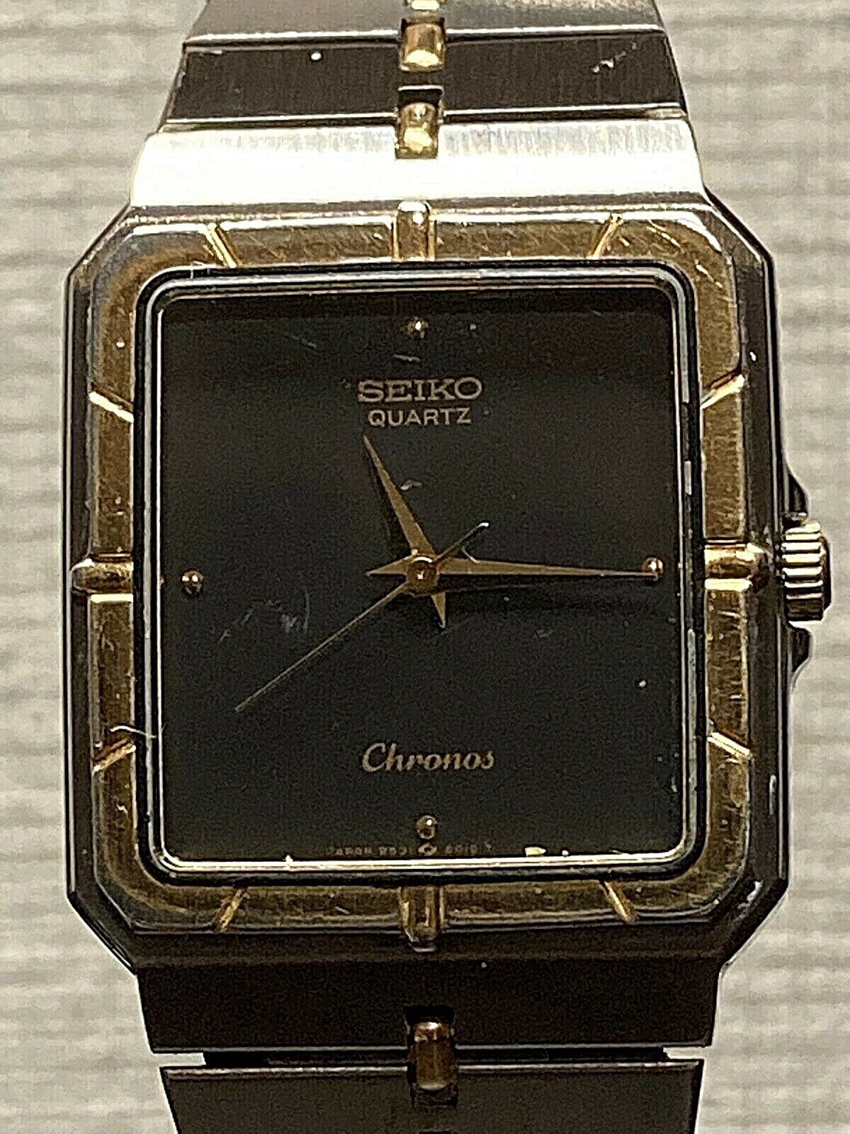 SEIKO Chronos Two-Tone Black Stainless Steel Ref.9531-5010 