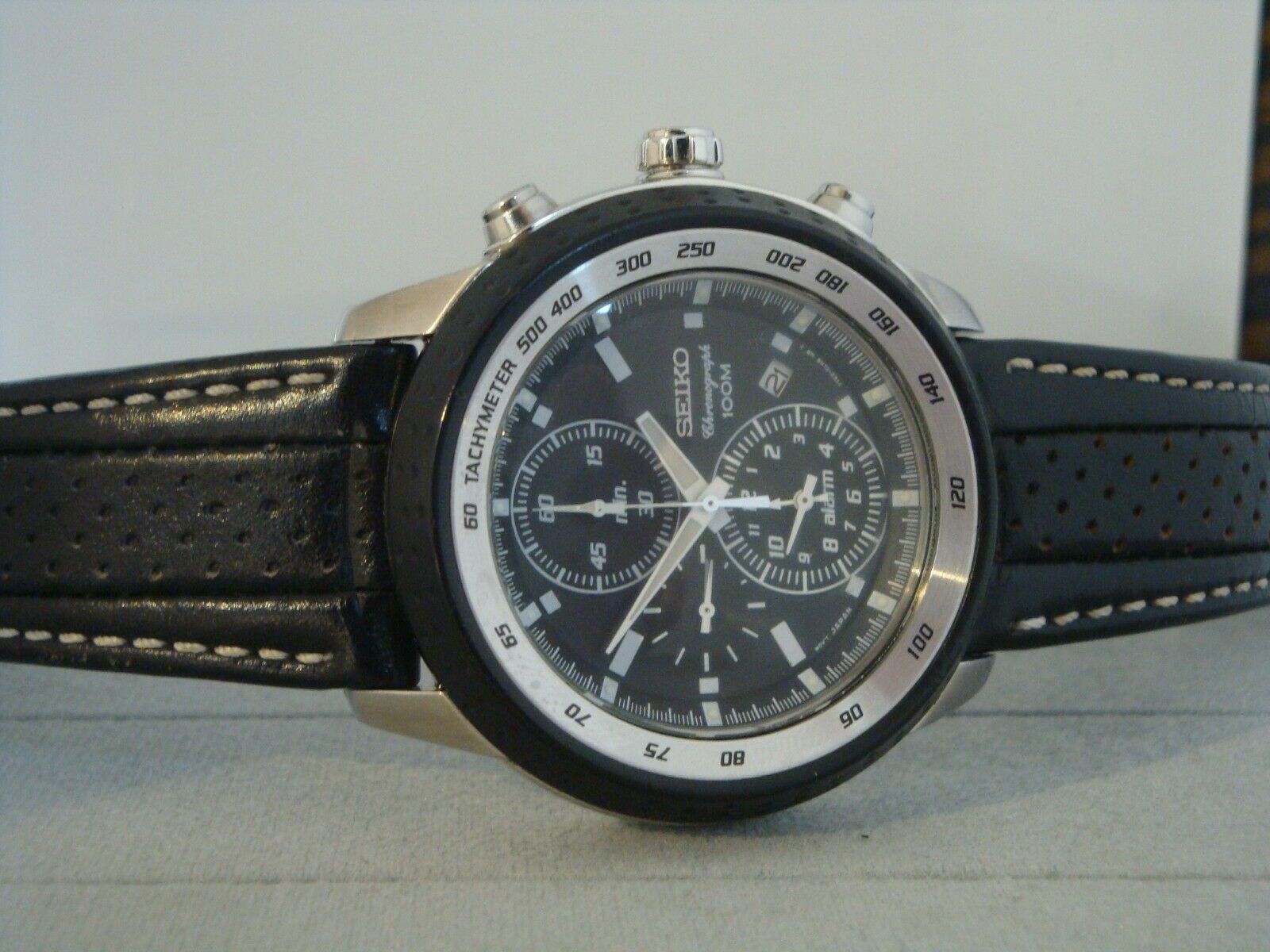 Seiko Alarm Chronograph. 7T62-0HL0. Gents watch. Rare sports model