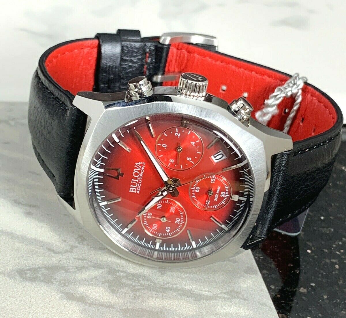 Men's Bulova Accutron II Red Chronograph Watch 96B238